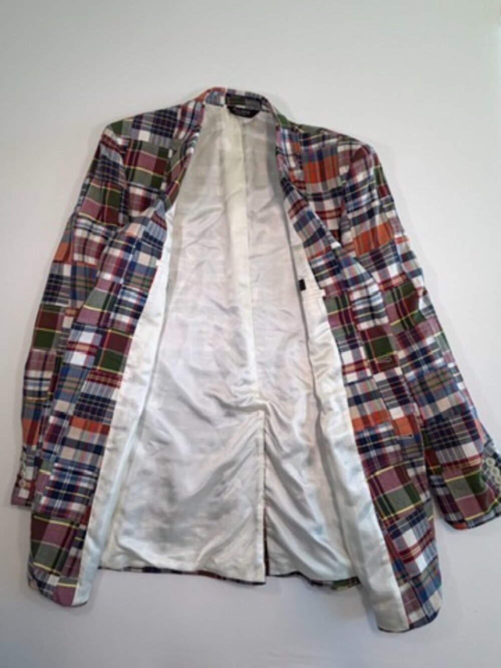 JOS A BANK Plaid Madras Sport Coat Blazer Mens 44 XL Preppy - Picture 4 of 13